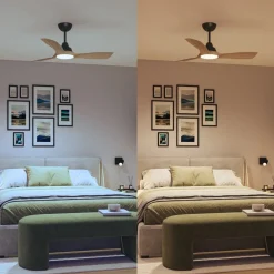 Philips Loftventilatorer > LED-ventilator Olas, Ø 106 cm, brun/sort, støjsvag