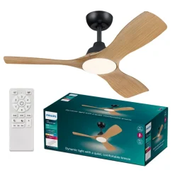 Philips Loftventilatorer > LED-ventilator Olas, Ø 106 cm, brun/sort, støjsvag
