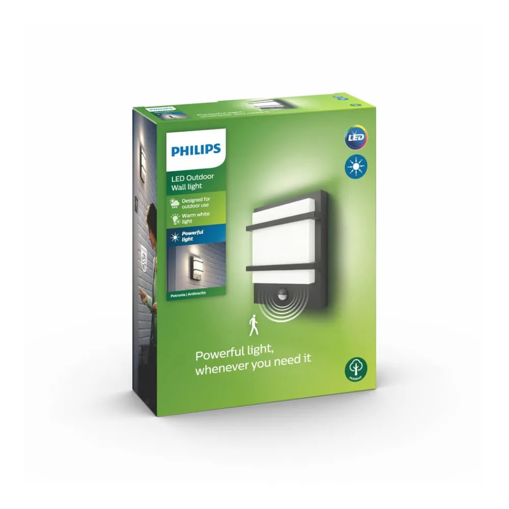 Væglampe Med Sensor ^ Philips myGarden Petronia LED-væglampe, sensor