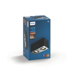 Philips Spotlights|Loftlamper > myLiving Box LED-spot, 2 lyskilder, sort