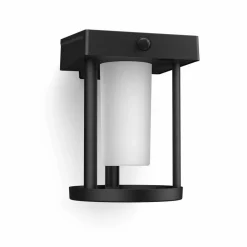 Philips Solcelle Lampe Med Sensor|Væglampe Med Sensor > solcelle-væglampe Camill, sort/hvid, Ø 14 cm