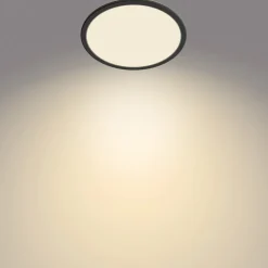 Gang|Loftlamper ^ Philips SuperSlim LED-loftlampe, IP44, Ø 24,5 cm, sort