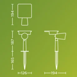 Philips Solcellelamper|Udendørs Spot > udendørs LED-spot Ashlyn, sort, IP44