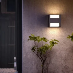 Væglamper ^ Philips udendørs LED-væglampe Arbour UE 2-sæt 2 lyskilder 2700 K