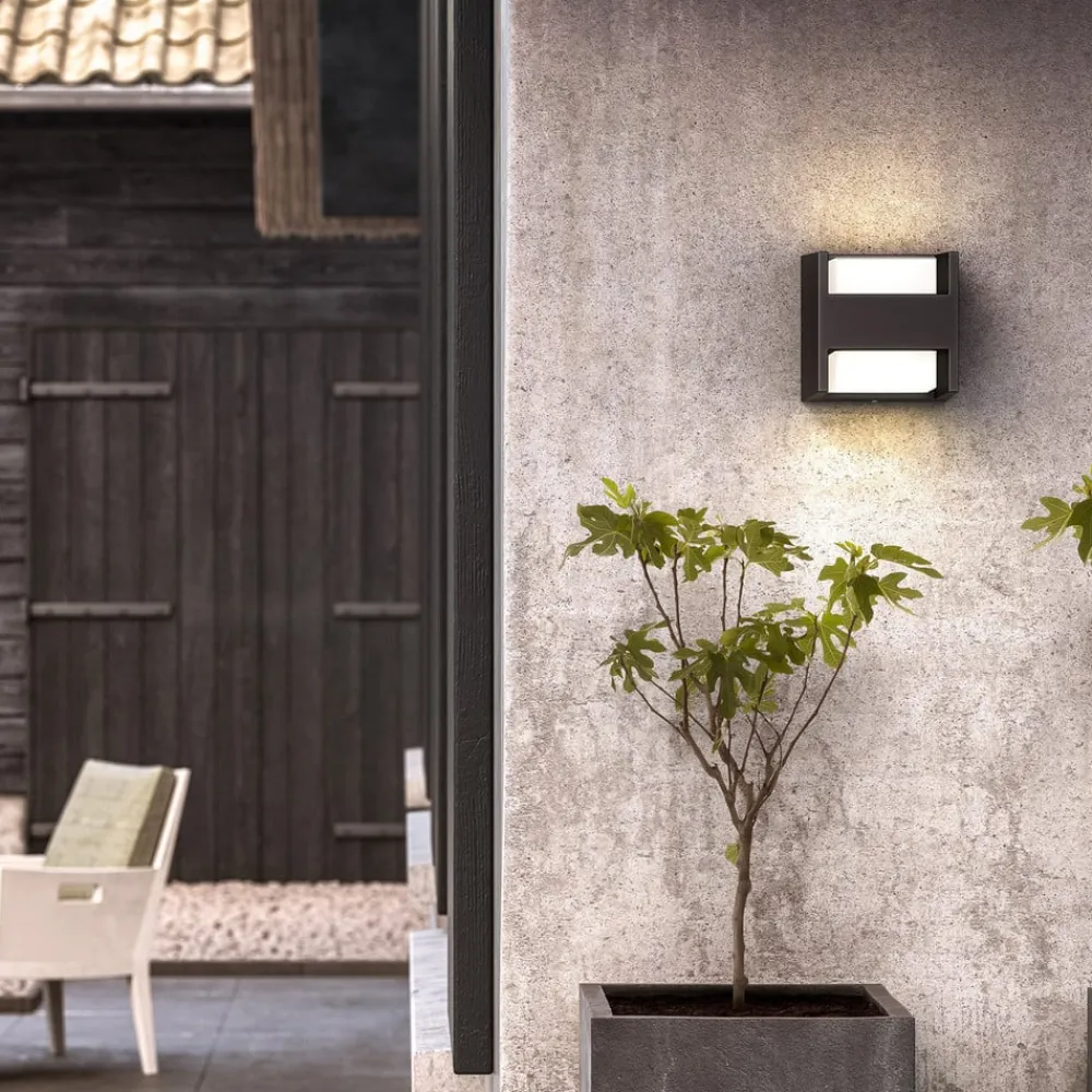 Væglamper ^ Philips udendørs LED-væglampe Arbour UE 2-sæt 2 lyskilder 2700 K