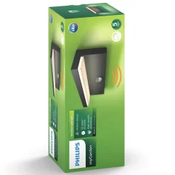 Væglampe Med Sensor|Væglamper ^ Philips udendørs LED-væglampe Bustan Sensor 2.700 K