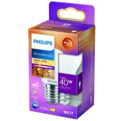 Philips Dæmpbar Led-Pære|Led Pærer > WarmGlow LED Classic E27 P45 3,4 W mat