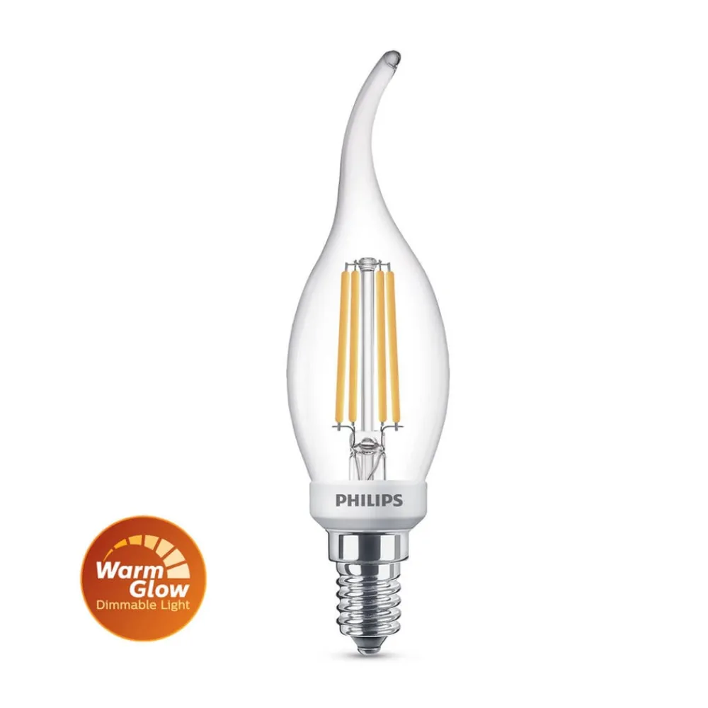 Dæmpbar Led-Pære ^ Philips WarmGlow LED-pære BA35 3,4 W 2.700 K, Ra90