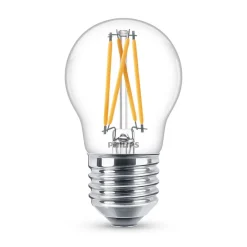 Dæmpbar Led-Pære|Filament Pære ^ Philips WarmGlow LED-pære E27 P45 2,5 W klar