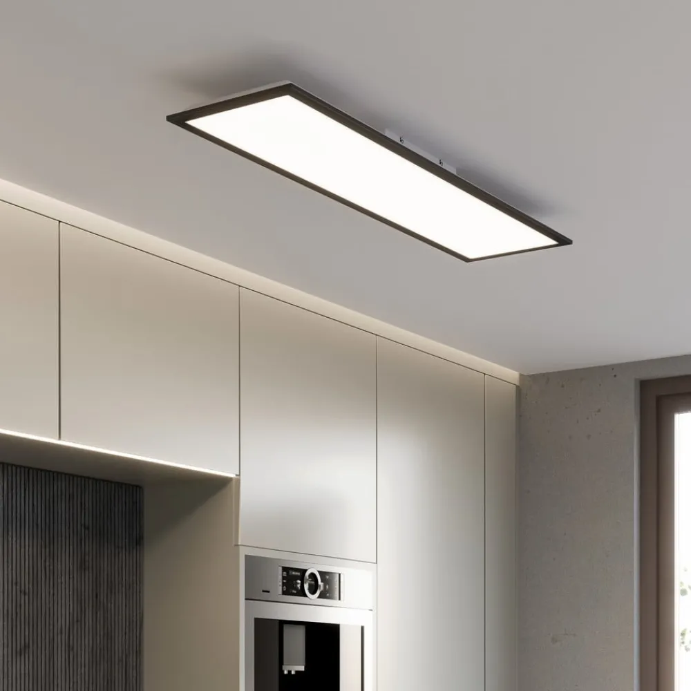 Briloner Loftlamper|Loftlamper > Piatto LED-panel CCT fjernbetjening 100x25 sort