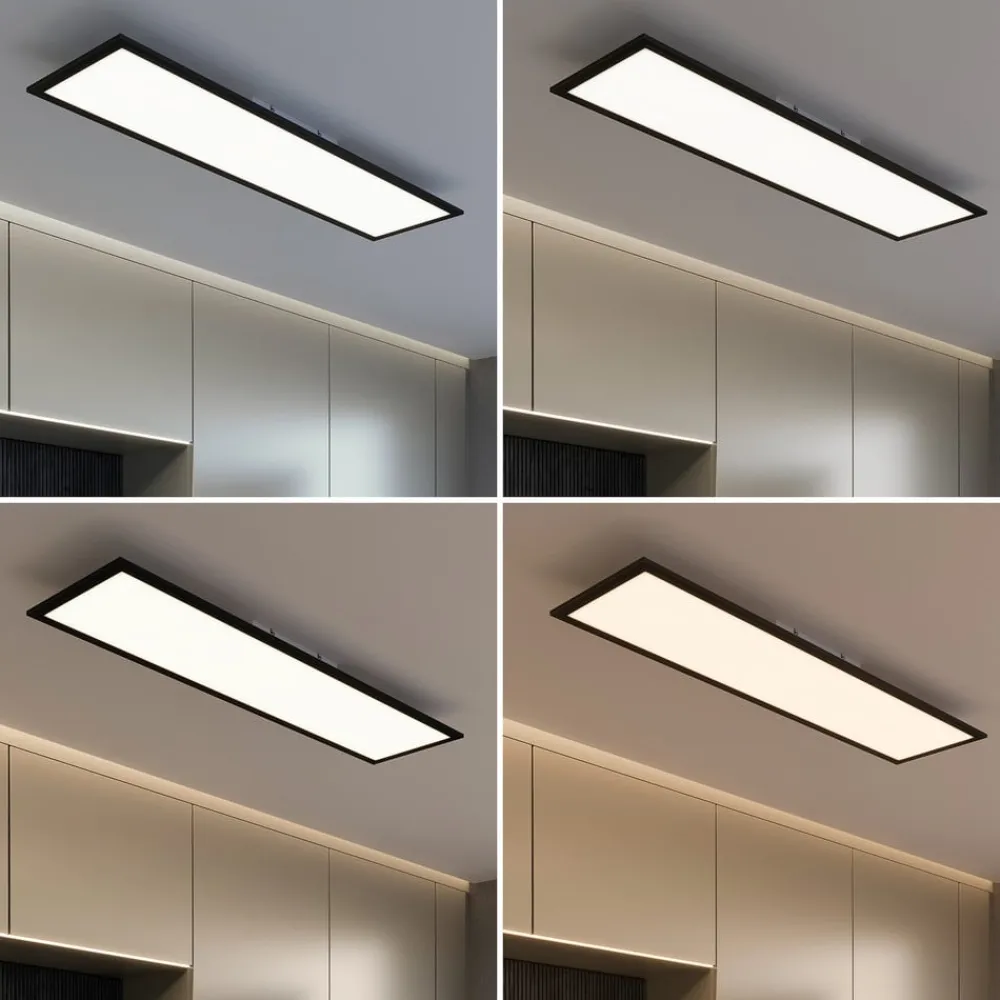 Briloner Loftlamper|Loftlamper > Piatto LED-panel CCT fjernbetjening 100x25 sort