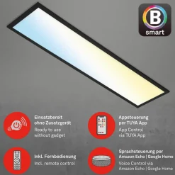 Arbejdsrum/Kontor|Loftlamper ^ Briloner Piatto S WiFi LED-loftlampe Bluetooth CCT fjernb.