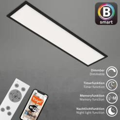 Arbejdsrum/Kontor|Loftlamper ^ Briloner Piatto S WiFi LED-loftlampe Bluetooth CCT fjernb.