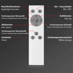Arbejdsrum/Kontor|Loftlamper ^ Briloner Piatto S WiFi LED-loftlampe Bluetooth CCT fjernb.