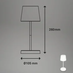 Briloner Dekorationsbelysning|Terrassebelysning > Piha LED-bordlampe med genopladeligt batteri, hvid