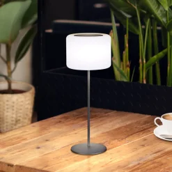 FH Lighting Dekorationsbelysning|Terrassebelysning > Pino LED-akku-bordlampe, solar, sandsort