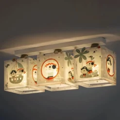 Loftlamper ^ Dalber Pirates-loftslampe med tre lys til børneværelset