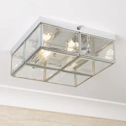 Searchlight Loftlamper > Pisa loftlampe, glasskærm, krom
