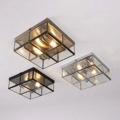 Searchlight Loftlamper > Pisa loftlampe, glasskærm, krom