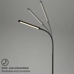 Briloner Arbejdsrum/Kontor|Gulvlamper > Pivaz LED-gulvlampe justerbar berøringsdæmper sort