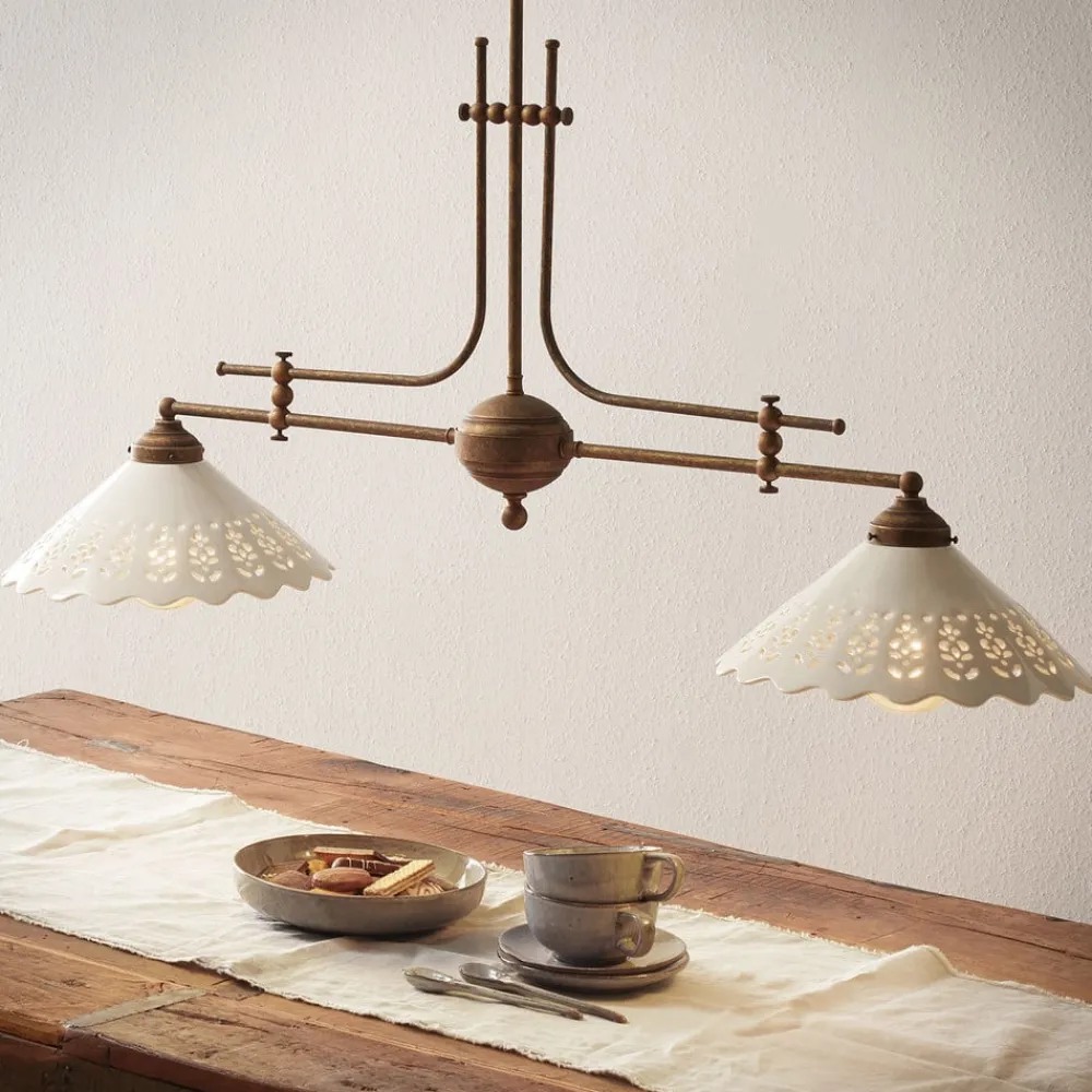 Ceramiche Pendellamper|Pendellamper > Pizzo hængelampe med kæde, 2 lyskilder