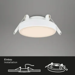 Briloner Loftlamper|Indbygningsspots > Plat LED-indbygningsspot, hvid, Ø 7,5 cm, 3.000K