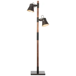Brilliant Gulvlamper|Gulvlamper > Plow gulvlampe med 2 spot, sort/mørkt træ