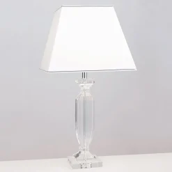 ORION Bordlamper > Pokal bordlampe med krystal, krom/hvid