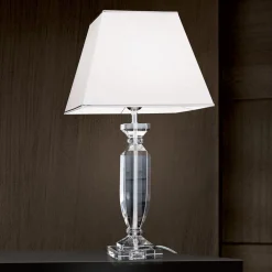 ORION Bordlamper > Pokal bordlampe med krystal, krom/hvid