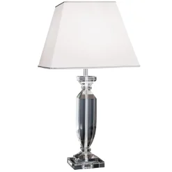 ORION Bordlamper > Pokal bordlampe med krystal, krom/hvid