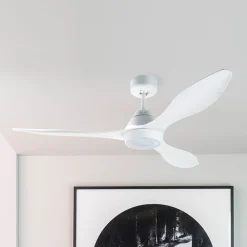 Loftventilatorer ^ FARO BARCELONA Polaris L LED-loftventilator, 3 blade, hvid