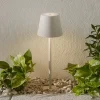 Udendørs Spot ^ Zafferano Poldina LED-lampe med jordspyd og batteri, hvid