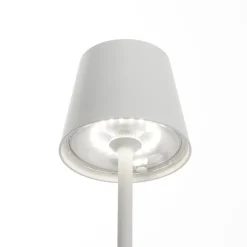 Udendørs Spot ^ Zafferano Poldina LED-lampe med jordspyd og batteri, hvid