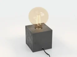 Bordlamper ^ EGLO Prestwick 2 bordlampe med træterning, sort