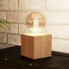 Bordlamper ^ EGLO Prestwick 2 bordlampe med træterning, natur