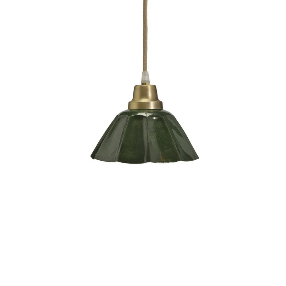 Pendellamper|Pendellamper ^ PR Home Hængelampe Ester, grøn, Ø 17 cm, jern, stik