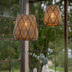 PR Home Udendørs Pendellamper|Terrassebelysning > Lollo udendørs pendel, naturligt rattan-look, Ø 38 cm