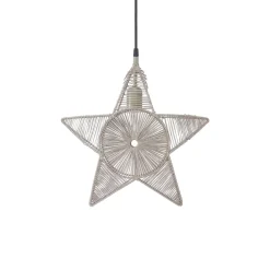 Julepynt|Vinduesdekoration ^ PR Home Regina dekostjerne metal med garn, beige