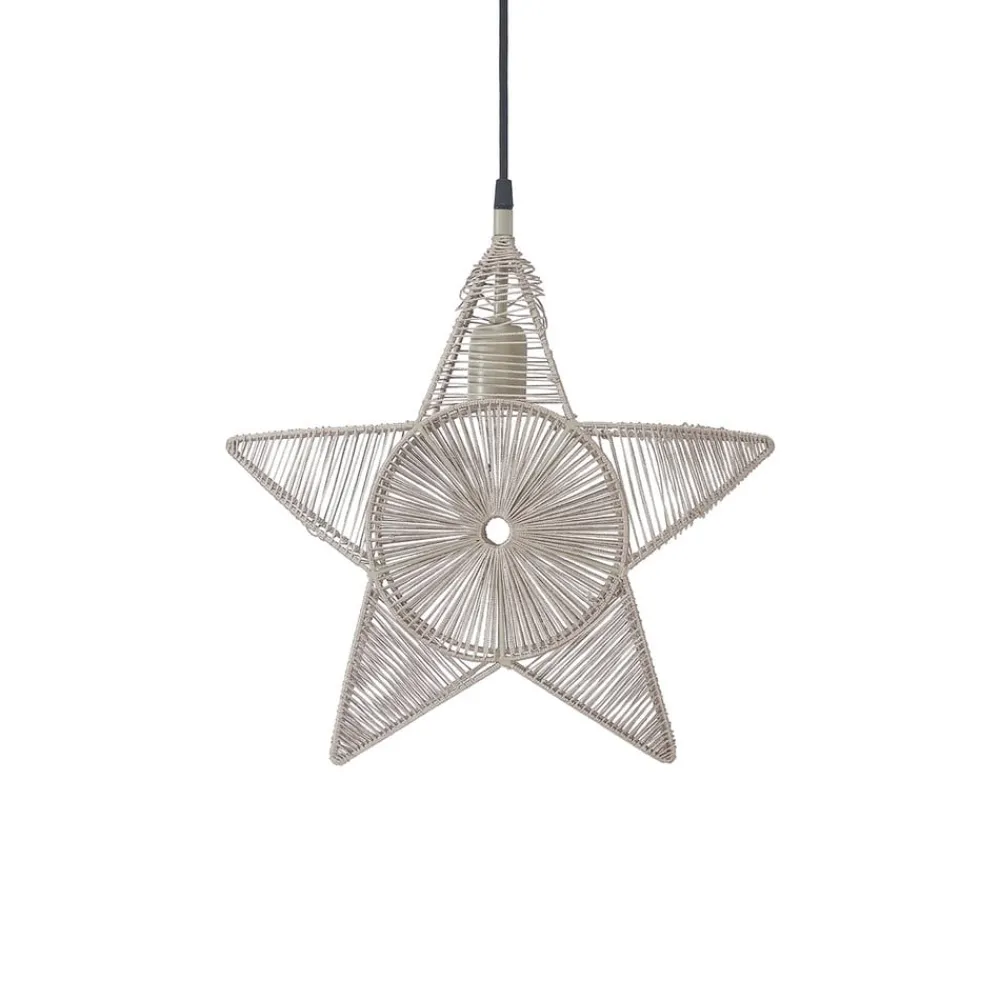 Julepynt|Vinduesdekoration ^ PR Home Regina dekostjerne metal med garn, beige