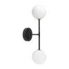 Væglamper ^ PR Home Sigma D væglampe, sort/opal, 2 lyskilder, 49 cm glas