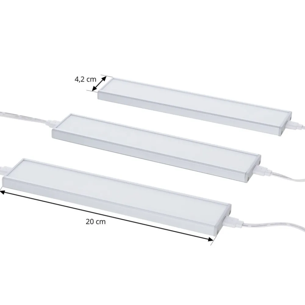 PRIOS Underskabsbelysning > Ashtonis LED-underskabsbelysning, sæt med 3, 20 cm