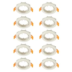 PRIOS Loftlamper|Indbygningsspots > forsænket loftlampe Fibur, beige, zink, Ø 8,2 cm, 10 stk