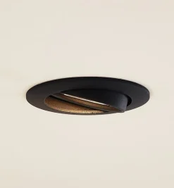 PRIOS Gang|Loftlamper > forsænket loftlampe Fibur, sort, aluminium, Ø 8,2 cm