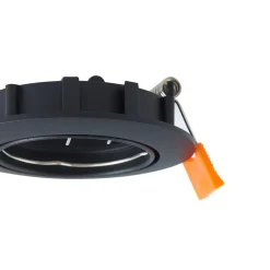 PRIOS Gang|Loftlamper > forsænket loftlampe Fibur, sort, aluminium, Ø 8,2 cm