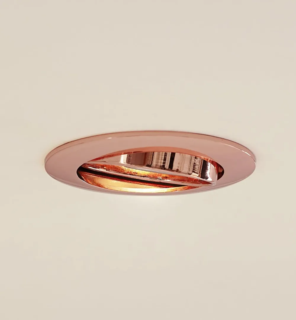 PRIOS Gang|Loftlamper > forsænket loftlampe Fibur, kobber, aluminium, Ø 8,2 cm