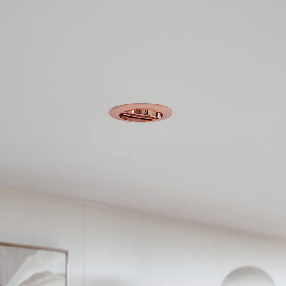 PRIOS Gang|Loftlamper > forsænket loftlampe Fibur, kobber, aluminium, Ø 8,2 cm