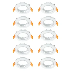 PRIOS Gang|Loftlamper > forsænket loftlampe Fibur, hvid, zink, Ø 8,2 cm, 10 stk