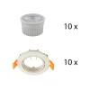 PRIOS Loftlamper|Loftlamper > indbygget loftspot Fibur med LED-modul, beige, sæt med 10 stk