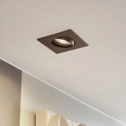 Gang|Loftlamper ^ PRIOS indbygningslampe Fibur, bronze mat, 9 cm, GU10