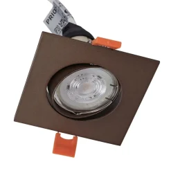Gang|Loftlamper ^ PRIOS indbygningslampe Fibur, bronze mat, 9 cm, GU10